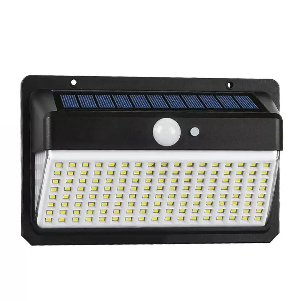 Hot Sale ABS IP65 three sided luminous Waterproof 158 Led Solar Wall Lamp For Outdoor