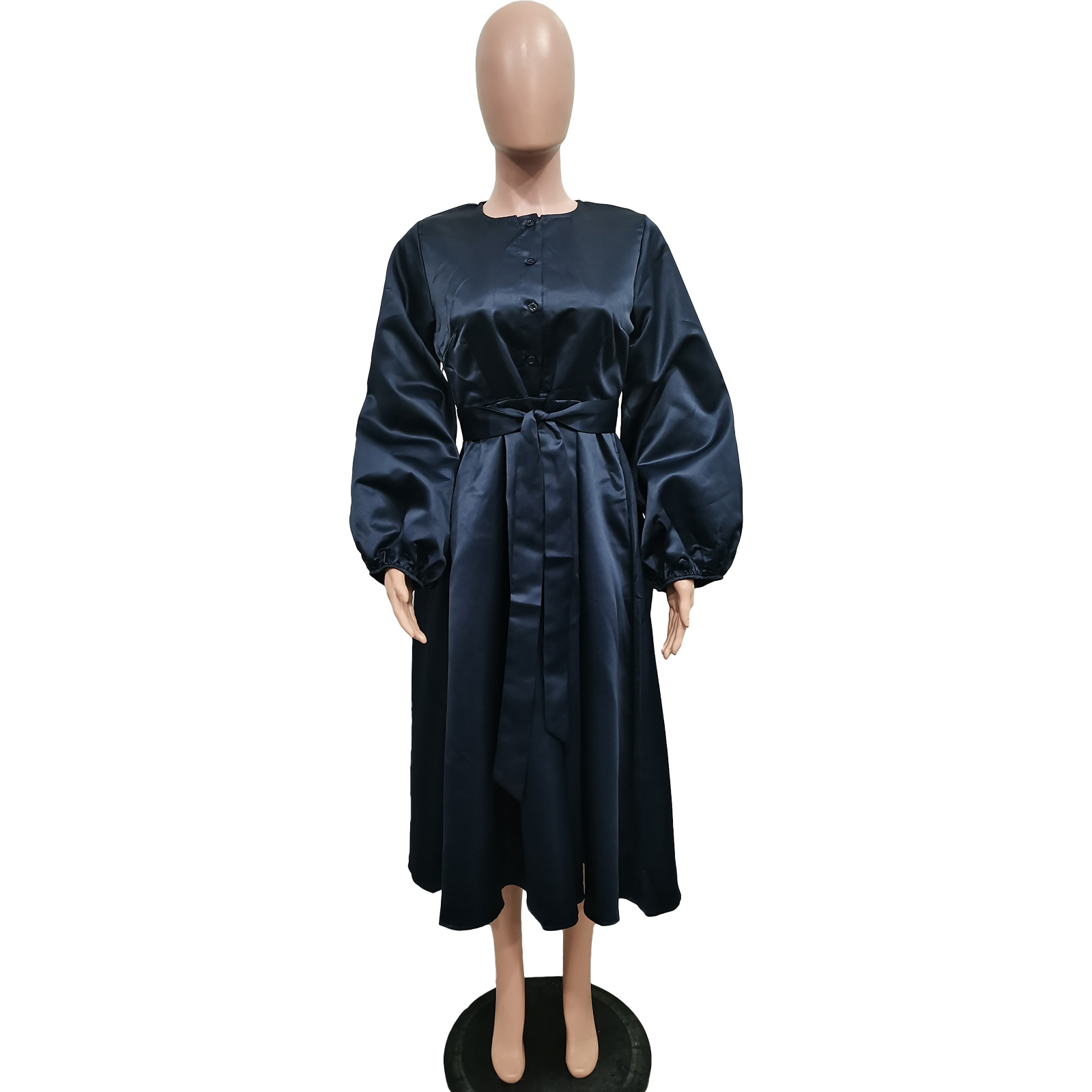 shein raglan sleeve belted satin dress Raglan Sleeve Tie Front Flare Satin Dress