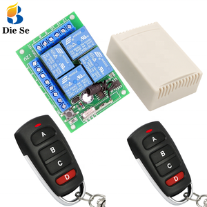 <strong>DC12V</strong> 10Amp 4CH Relay Receiver and Transmitter for Garage Door 433Mhz Universal Wireless <strong>Remote</strong> Control - Product Image 1