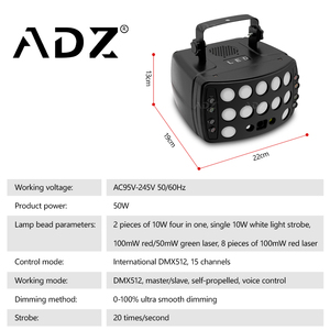 ADZ RGBW Stage Laser Butterfly <strong>Light</strong> <strong>LED</strong> <strong>Source</strong> With <strong>DMX</strong> Control Mode for Party Christmas Birthday DJ Disco KTV - Product Image 4