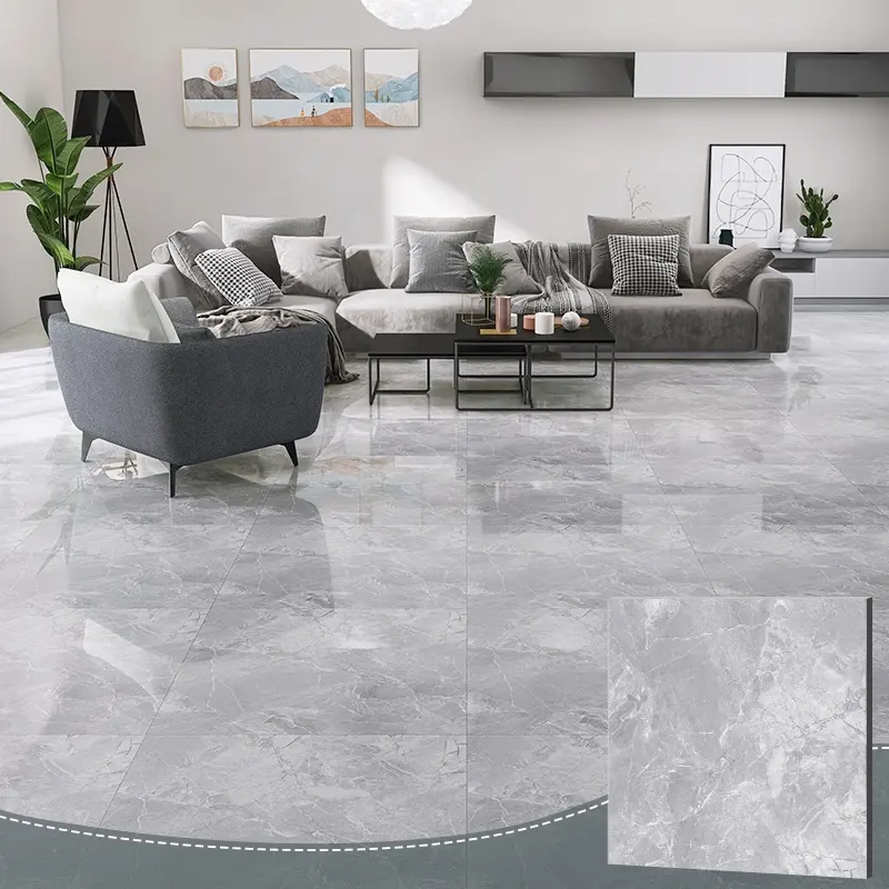 Piastrelle per pavimenti in gres porcellanato 60 x60 per bagno in marmo grigio Goodone