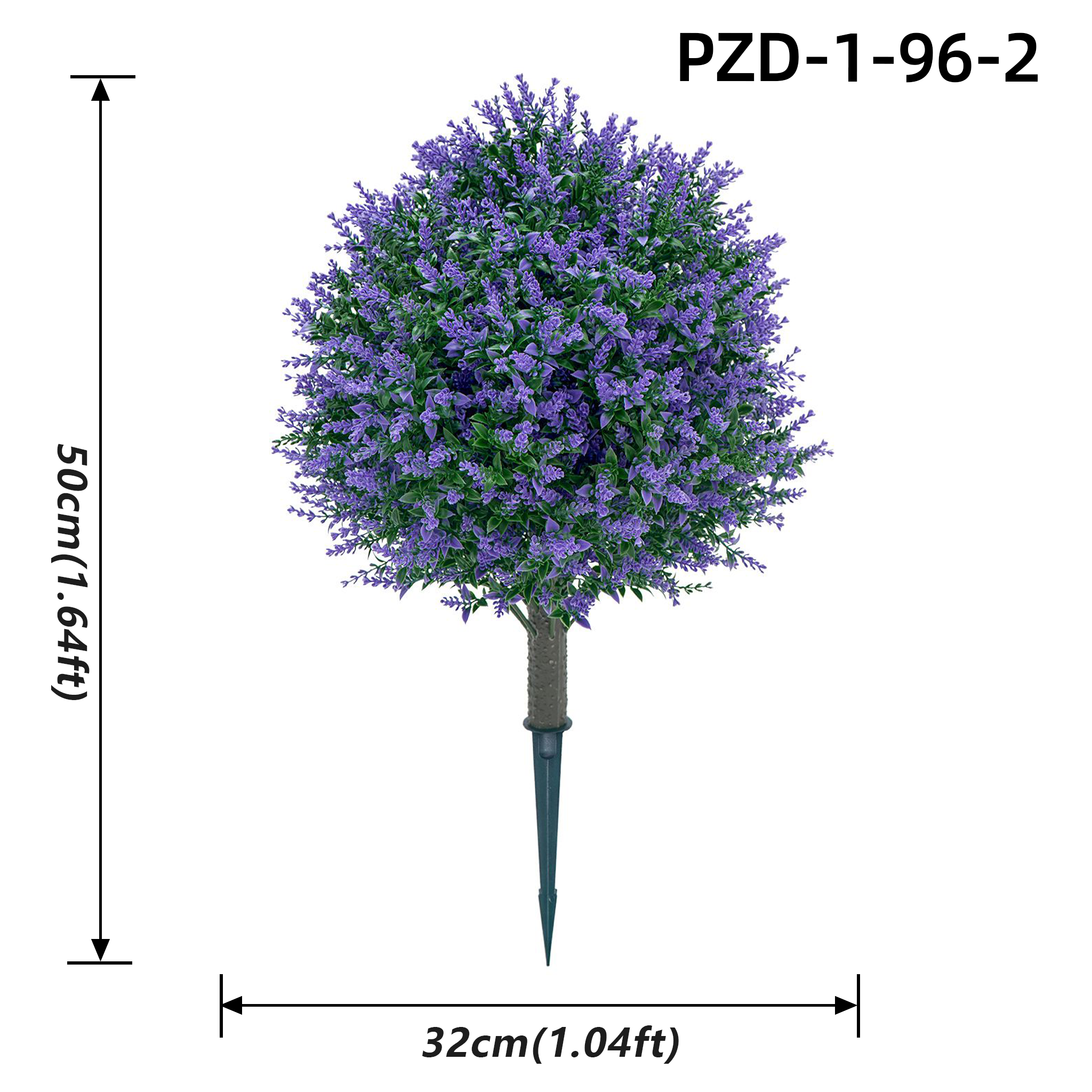 Violet Artificial Round Lavender Ball With Garden Ground Stake