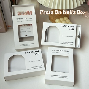Caja de papel de embalaje para uñas postizas al por mayor con ventana de PVC transparente, caja de regalo transparente con logotipo personalizado - Product Image 2