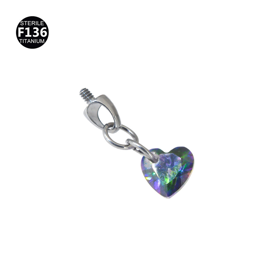 Colorful heart-shaped jewelry head