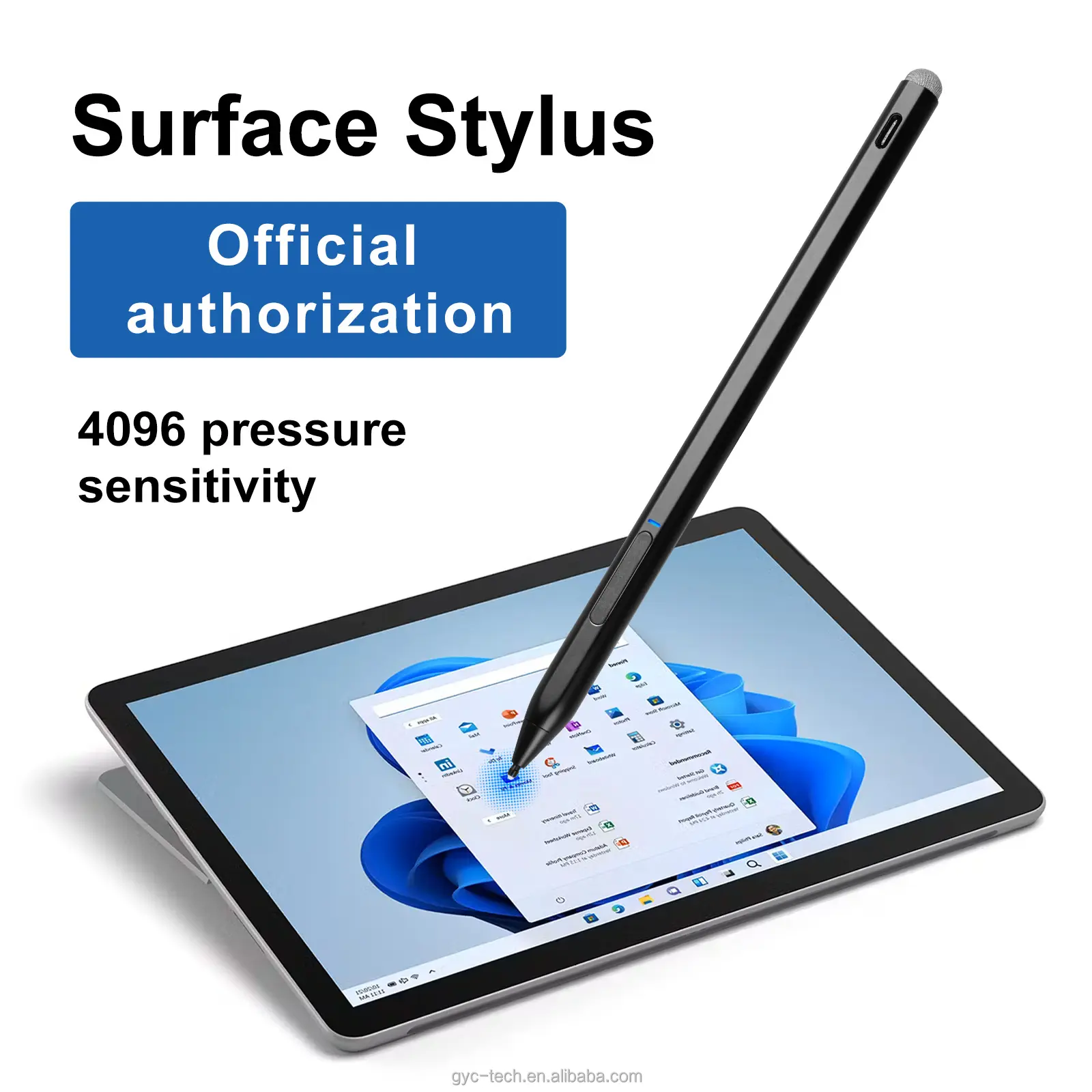 माइक्रोसॉफ्ट सरफेस प्रो 4096 के लिए OEM मैग्नेटिक टच स्टाइलस पेंसिल, एचपी लैपटॉप एक्टिव पेन सरफेस के लिए दबाव संवेदनशीलता