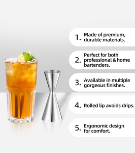 Bộ dụng cụ pha chế cocktail bằng thép không gỉ, dụng cụ pha chế Nhật Bản, jigger đôi, bán buôn, đồ dùng quầy <span class=keywords><strong>bar</strong></span> màu bạc, bộ cá nhân hóa - Product Image 4