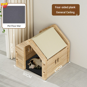 Katı ahşap evcil kedi ve köpek evleri her mevsim için uygundur küçük ve orta ölçekli köpek evleri, villa, kafes ve yuvalar