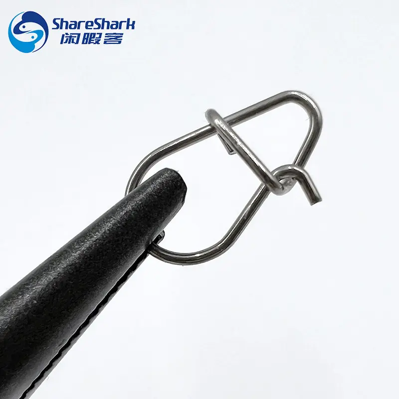 100 pz/borsa in acciaio inox Pin Hook Fast Clip Lock Snap girevole Fishing Lure Connector Fishing Snap Pin