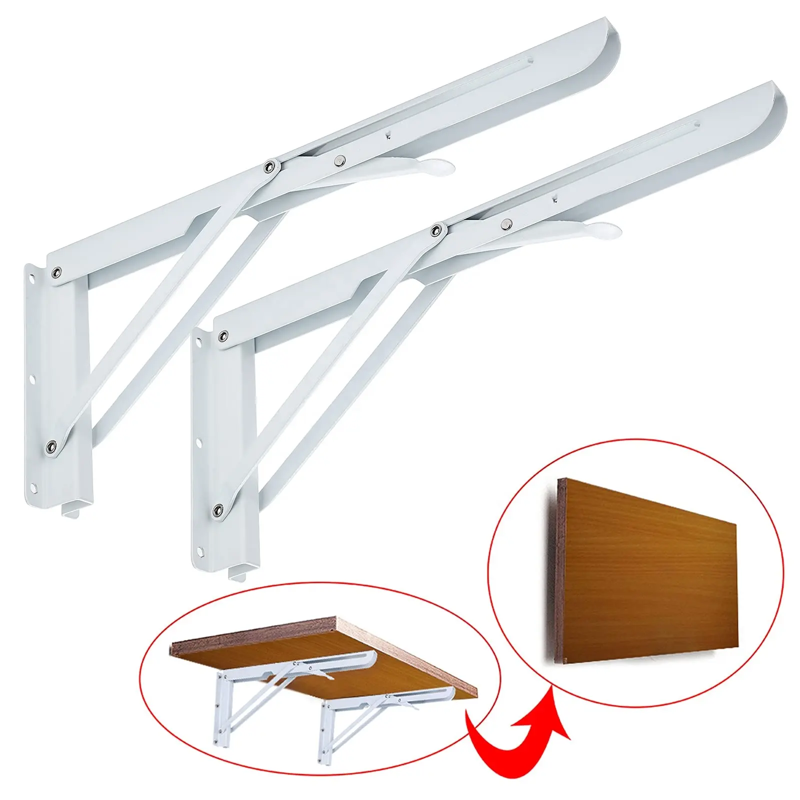 Soporte plegable de acero inoxidable para mesa de banco, 90 grados, montado en la pared, fabricado en China