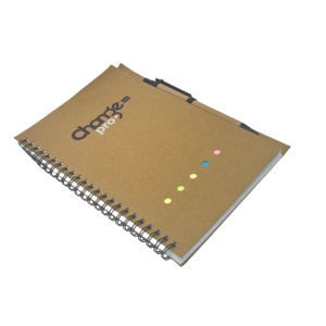 个性化螺旋生态备忘录便签标志牛皮纸笔记本带笔和便签 - Product Image 5