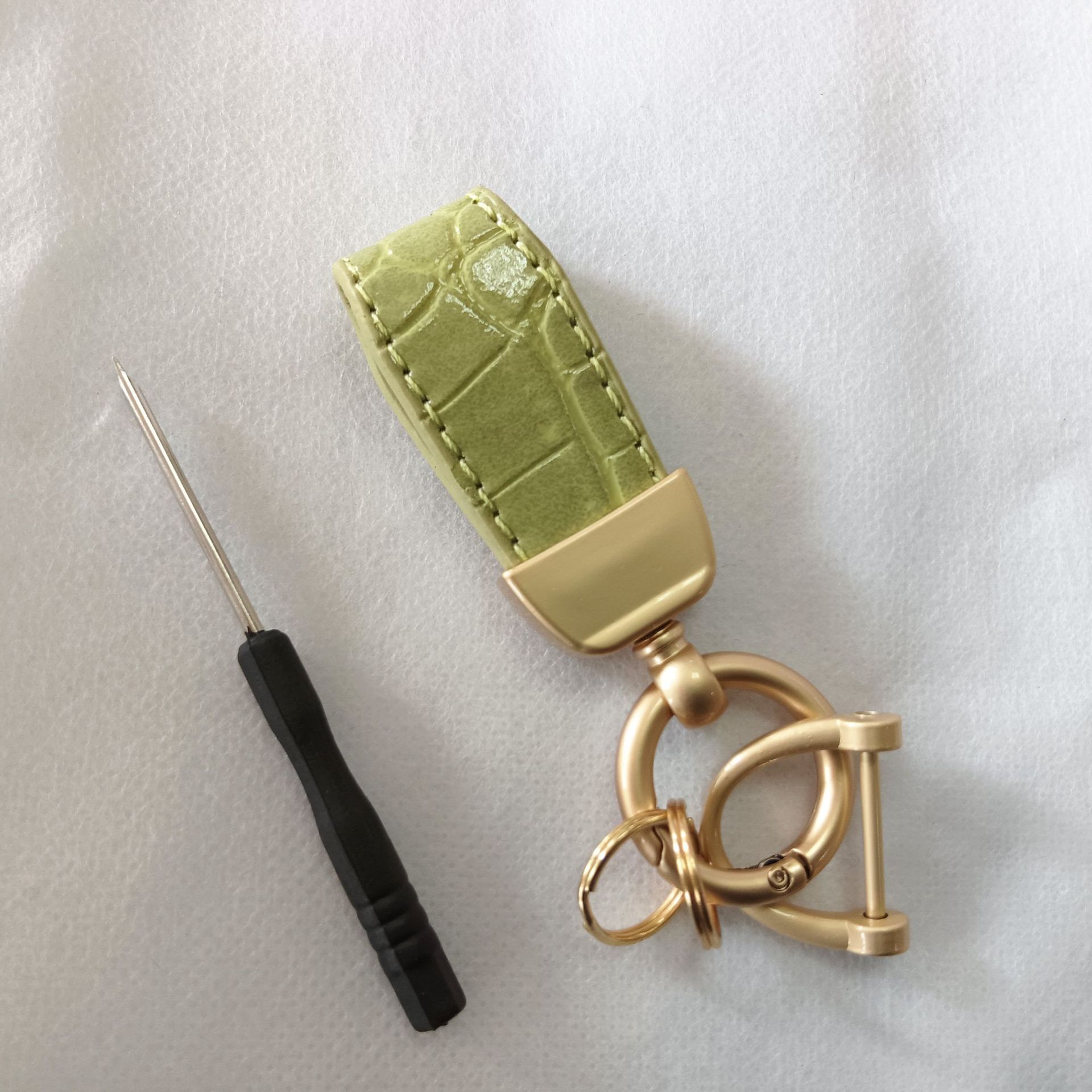 Cuir vert/Métal (Or nacré)