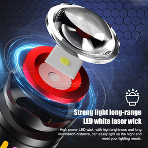 Ngân hàng điện Zoomable nhôm không thấm nước lặn Đèn pin sạc USB Tactical <span class=keywords><strong>Torch</strong></span> ánh sáng dài phạm vi ngoài trời đèn pin - Product Image 2