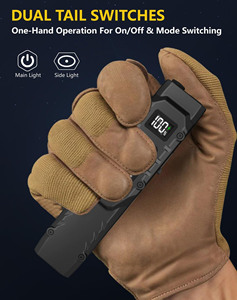 Chất Lượng Cao Nhấp Nháy Màu Đỏ Tím TYPE-C Có Thể Sạc Lại Ánh Sáng Đôi SOS Mini Túi Edc Cắm Trại Đèn Pin Chiến Thuật Đèn Pin - Product Image 4