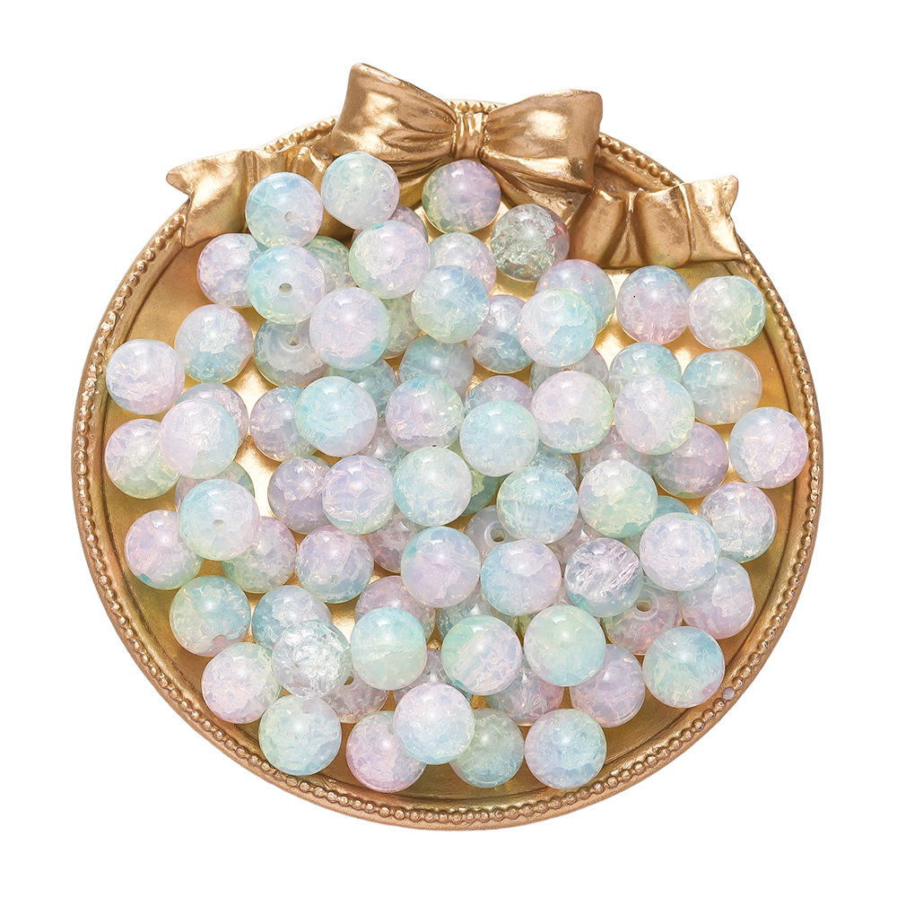 Glass beads - pinkish-green