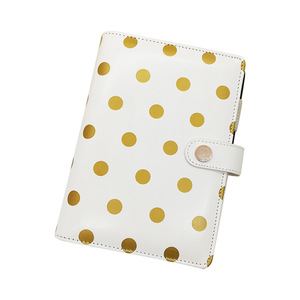 A6环形活页夹螺旋笔记本日记可爱迷你金色圆点白色日记本 - Product Image 5