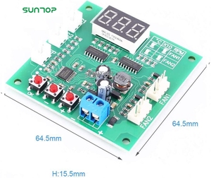 PWM-Treiber modul, DC 12V 24V 48V 2-Kanal 4-Draht-Lüfter-Temperaturregler Drehzahl regler Anzeige modul für PC-Lüfter/Alarm - Product Image 4