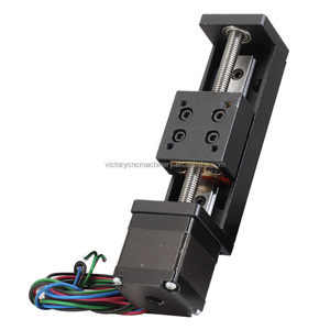 Carrera 100mm T6 * 1 Micro precisión 28 Motor paso a paso lineal guía deslizante tipo T Módulo de riel eléctrico Mini Mesa deslizante para CNC - Product Image 1