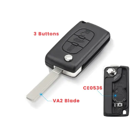 Keyyou-clé de remplacement pour clé de voiture, coque, laser à 3 boutons, pour Fiat zudo uliss Fit Lancia Phedra HU83/VA2 lame Ce0523/Ce0536, 10 pièces