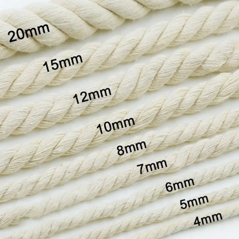 Braided Decorative Cotton Wholesale Ropebraided Cord Custom Used Diy Crafts Hand 4mm Macrame Rope