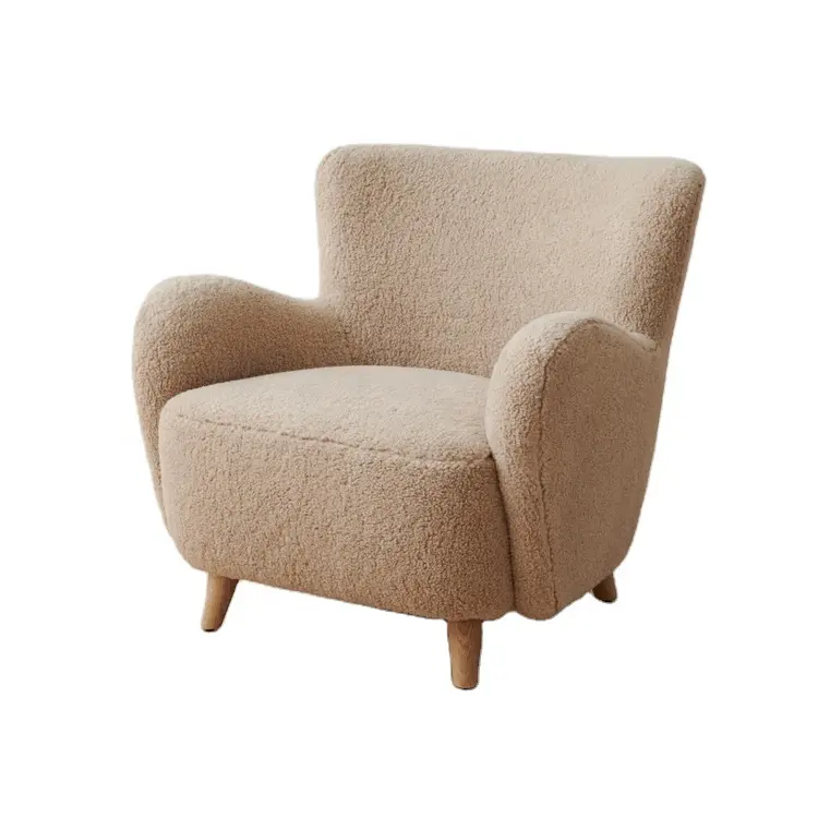 Poltrona Lounge nuova sedia di accento bouclé di design.