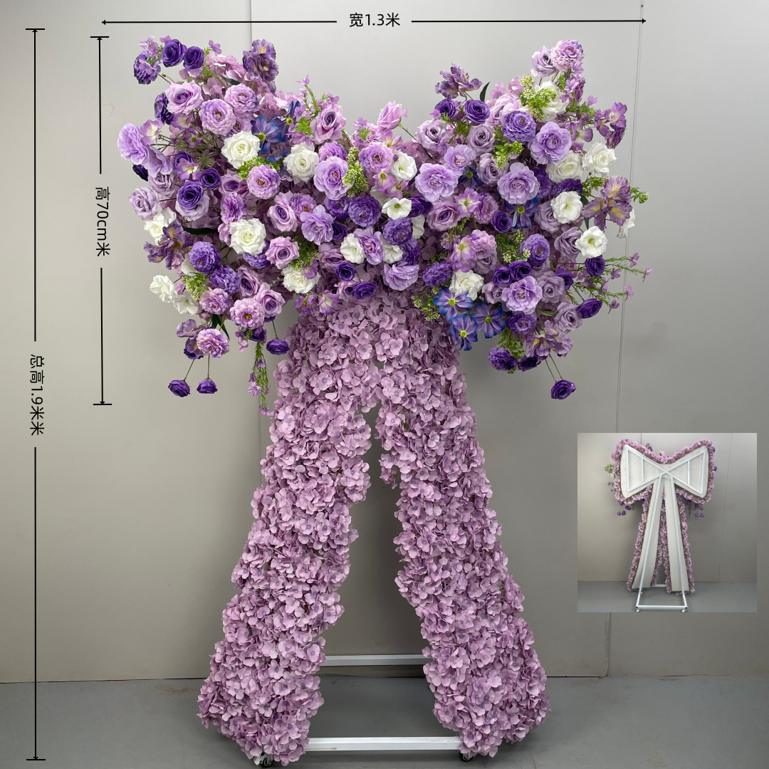 Purple bow floral design-universal casters
