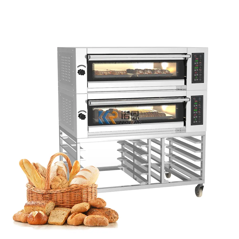 Oem 2 Dek 4 Lade Industriële Elektrische Gas Brood Bakken Oven Voor Bakkerij Pizza Verjaardagstaart Biscuit Met Ce Certificaat