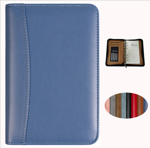 Portátil A6 PU Leather Journal Flip Notepad Diário e Calculadora Capa Dura com Loose-leaf Binding A5 Planejador para Presente