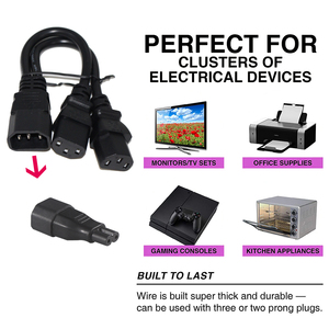 Splitter IEC C14 a C13 * 2 Conectores Adaptador PDU/UPS Una entrada C14 a dos adaptador de conversión de salida C13 - Product Image 2