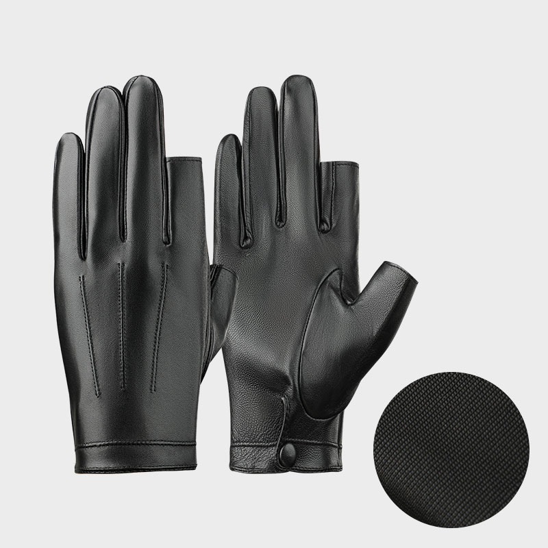 Doublure en soie noire à 3 doigts