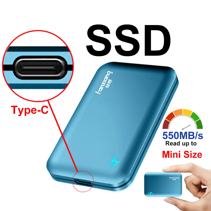 Disco Duro Externo SSD, unidad de estado sólido, 256GB, 512GB, 1TB, 2 TB, 4TB, USB 3,1