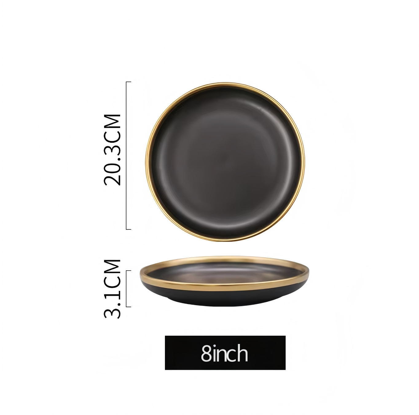 8 inch black