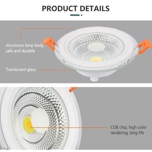 Yeni varış Modern tasarım COB LED cam aşağı ışık tek iki renk isteğe bağlı gömme monte 5W 7W 10W 15W 24W Downlight - Product Image 5
