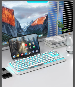 Teclado LED inalámbrico personalizado con cable, 87 teclas, Teclado mecánico vintage, Bluetooth para escribir y jugar, teclado punk modelo de viaje - Product Image 4