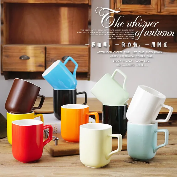 Canecas de cerâmica estilo americano com logotipo personalizado para presente DIY, canecas de chá pretas e vermelhas, canecas de café para festas, popularidade