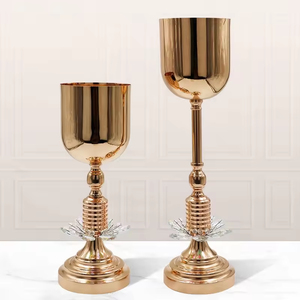 Modern demir altın saksı standları küçük düğün çiçek taban merkezi parça - Product Image 1