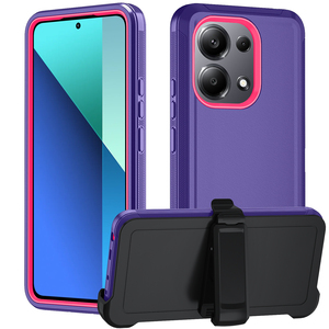 Four-in-One Cell Phone <strong>Cover</strong> With Clip Heavy-duty, Shockproof Defender Robot case Case for Redmi Note 13 4G Smartphones - Product Image 1