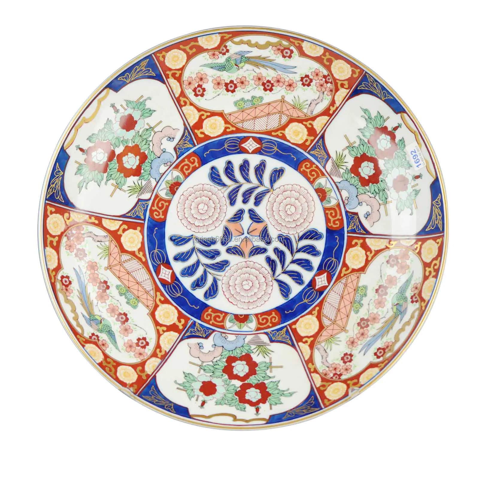 Placa de cerámica japonesa de porcelana dorada, platos de cerámica de animales