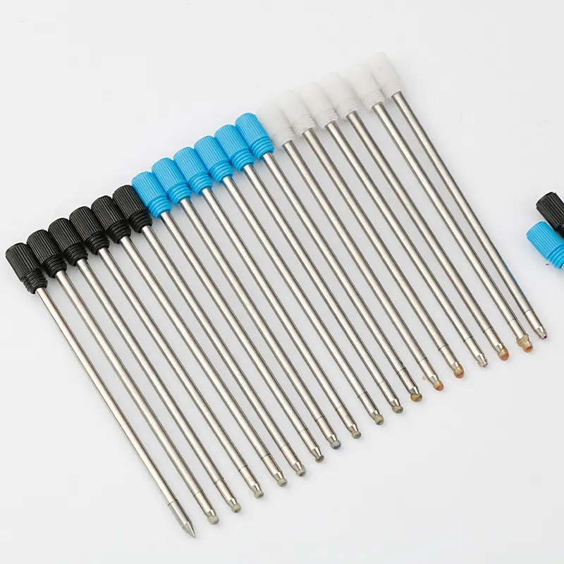 Recharge de stylo à bille noir 70mm, en gros, recharge d'encre bleue remplaçable, adaptée à la recharge de cristal