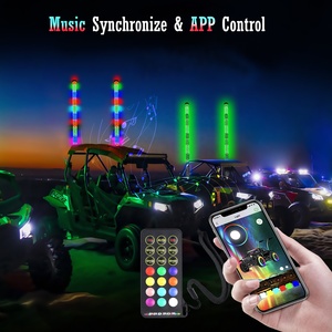 Yağ Spiral COB LED kırbaç ışıkları ile yan yana RF/APP kontrol RGB kovalayan Led anten için kırbaç UTV ATV Buggy RZR Can-Am - Product Image 4