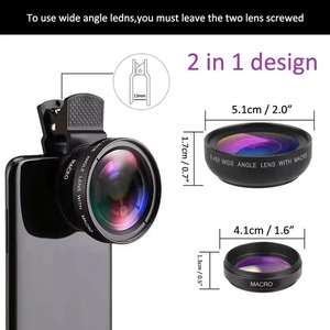 37mmユニバーサル携帯電話レンズキット0.45x超広角と12.5x超マクロレンズHDカメラレンズiPhoneとXiaomi用 - Product Image 4