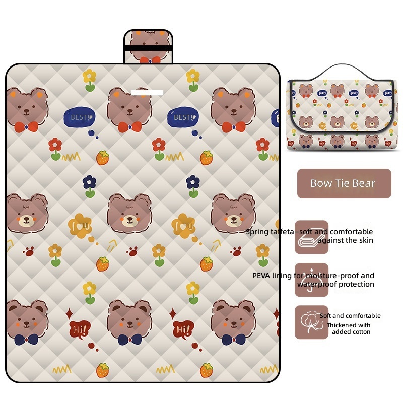 Bowtie Bear Ultrasonic Picnic Mat