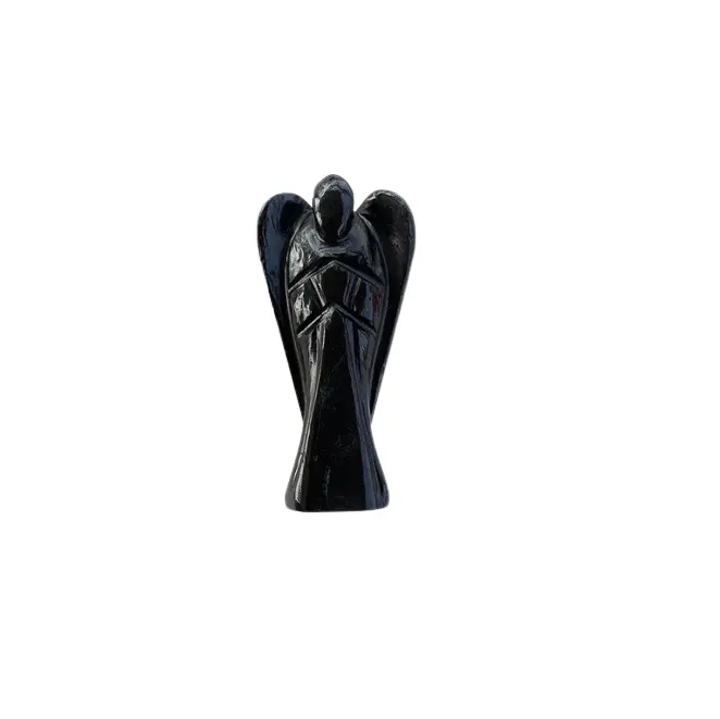 Ágata Natural Obsidian Preto 2 polegada Anjo Anjo De Cristal Para Reiki Cura E Cristal Pedra De Cura da Índia