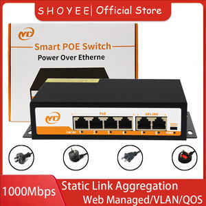 Red de monitoreo Poe Conmutador de 4 puertos de 100m + Puerto de red de 2 puertos de 100m Conectado con cámara IP - Product Image 3