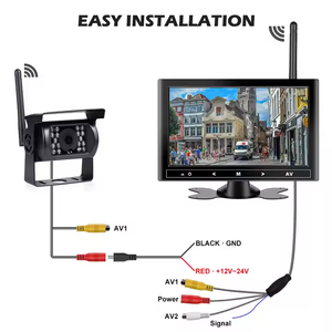 Sistema de cámara de marcha atrás inalámbrica de 7 pulgadas con monitor LCD, visión nocturna infrarroja, asistencia de estacionamiento para camiones, remolques, vehículos - Product Image 5