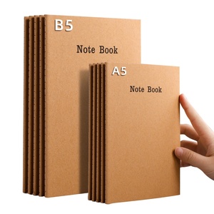 Bloc de notas diario informal con costuras de papel de embalaje marrón grueso al por mayor, cuaderno A3 de tapa dura con rejillas cuadradas y línea Horizontal - Product Image 1