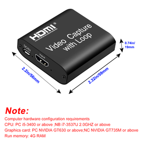 4K Audio Video Capture HDMI a USB 2,0 Tarjeta de captura de video con audio HDMI a USB 2,0 Tarjeta de captura - Product Image 5