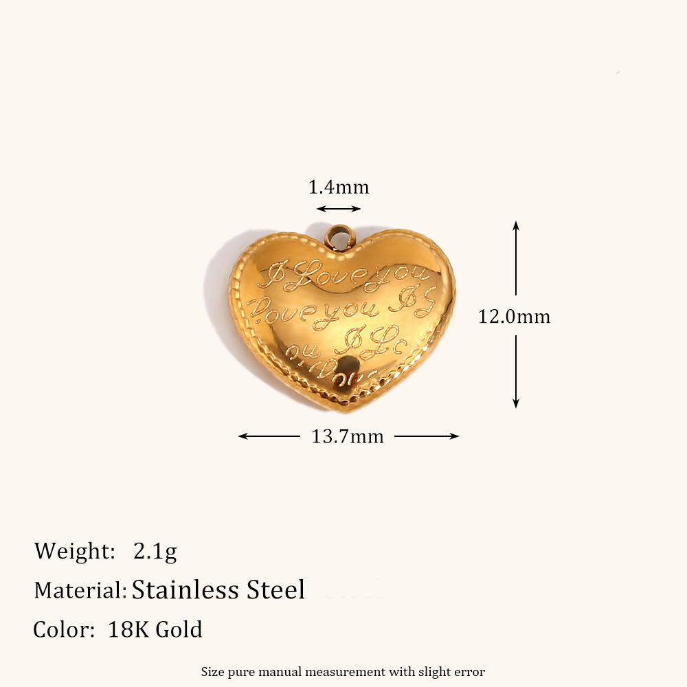 Texte en trois dimensions pendentif amour