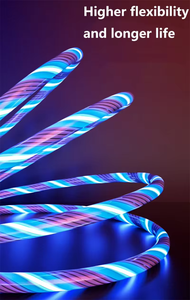 Glowing LED Cable 2A Fast Charging Cable Micro USB Type-C Cable Flowing Streamer Light LED for Phone 8 Pin Charge Wire Cord - Product Image 5
