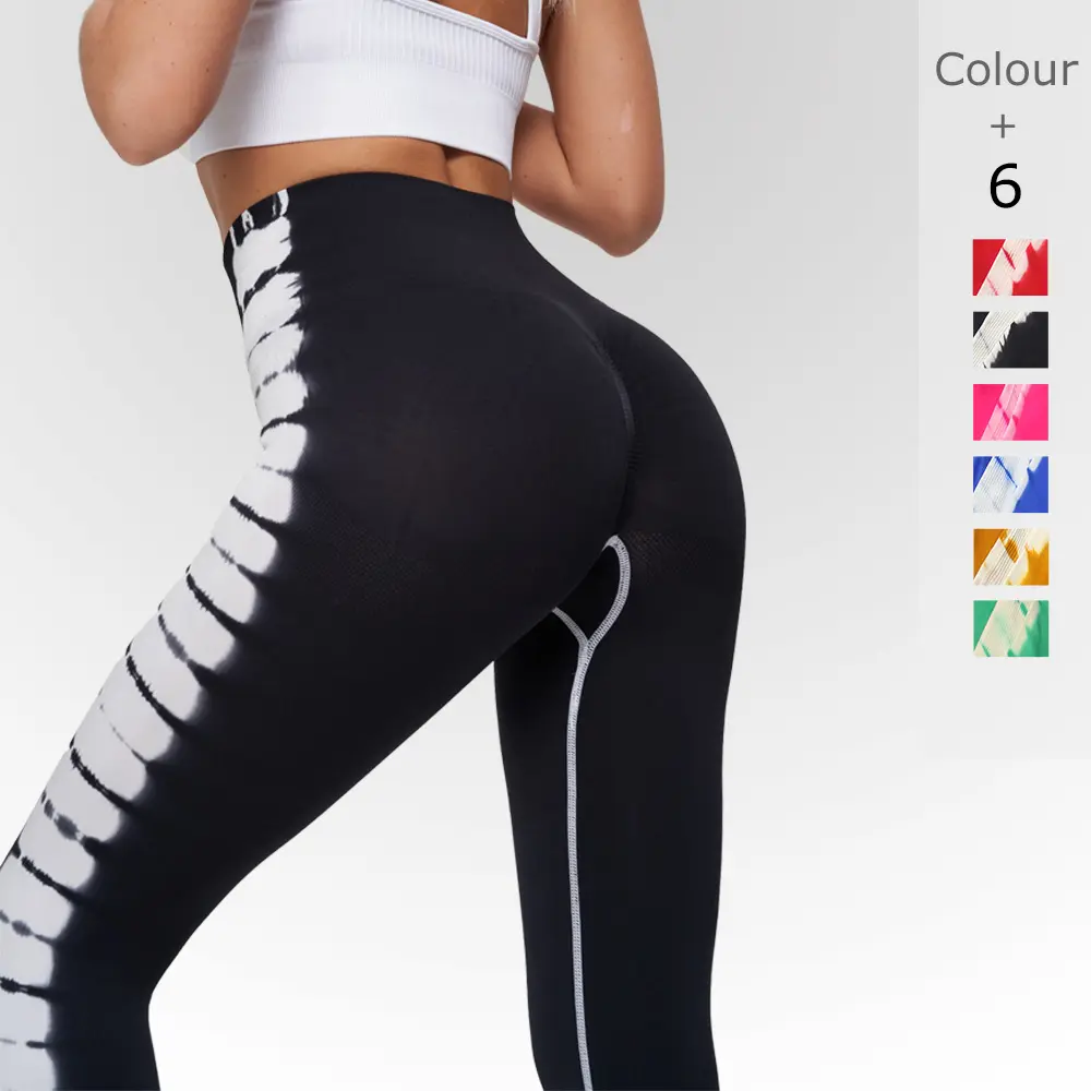 Mallas deportivas de Yoga con realce de rayas laterales sin costuras para mujer, mallas elásticas para entrenamiento con Control de barriga, mallas para correr, pantalones de gimnasio