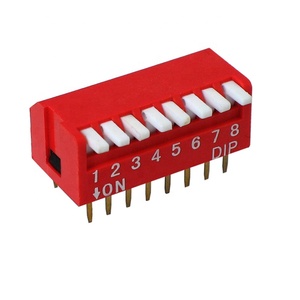 Fabrika kaynağı kalite 25A 250V dik açı tipi SPST 8 Pin Dip anahtarı dijital slayt anahtarları fabrika fiyata - Product Image 3